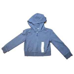 Cat & Jack Unisex Kids Hoodie Gray Zip Front Hand Warmer Pocket Size XS (4/5)